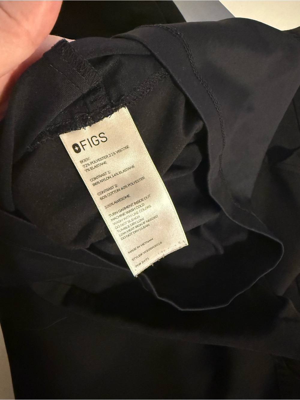 Figs Maternity Black Jogger Pants with Stretch Overbelly Waistband - Picture 6 of 7
